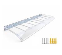 Upgraded Door Canopy, 3.5mm Thick Solid Polycarte ning, Silent Rain Protect, Brown/Transparent Porch Cover for Front Door & Window, Adjuble Width 40-300cm (Claro, 50x190cm)