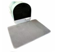 Upgraded Double Layer Cat Litter Box Mat Thickened Wear-Resistant with Velcro Removable Litter Tray Rugs EVA Material Honeycomb Design Trapping Mat Top Choice For Cat Lovers (Grey, 45x60 cm)