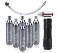 Upgraded Drain Device, AC Drain Line Cleaner Device, AC Drains Line Unclogger Tool, with 6 Unthreaded CO2 Cartridges, with a Flexible Hose to Clear All HVAC Clogs,16 Gram Unthreaded CO2,Black