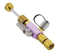 Upgraded Dual Fitting Valve Core Removal Tool with 1/4 and 5/16 Sizes Visual Sight Glass Vacuum Rated Magnetic Cap Black Pink for HVAC System Maintenance High Pressure 800 psi Professional(Pink)