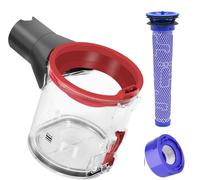 Upgraded Dust Bin Compatible with Dyson V7 V8 SV10 SV11 Vacuum Cleaner Canister, Dust Container Replacement for Dyson V7 V8 Bin Part No.967699-01(1 Pre HEPA Filter + 1 Post HEPA Filter)