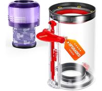 Upgraded Dust Bin Replacement Compatible with Dyson V11 V15 SV14 SV15 SV22 Vacuum Cleaner, Clear Bin Compatible with Dyson Canister Part No.970050-01/965443-01 with HEPA Filter