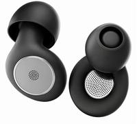 Upgraded Ear Plugs for Sleep Noise Cancelling - 45dB SNR Noise Cancelling Reusable Ear Plugs for Work, Deep Focus,Travel,Sensitivity 4 Ear Tips Size in Dual-XS/S/M/L-Black