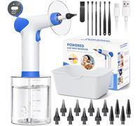 Upgraded Ear Wax Removal, 2026 Rechargeable Electric Ear Cleaner with Real-Time Temp & Battery Display, Ear Irrigation suitable for a Wide Range of Users, Includes 12 Replacement Nozzles