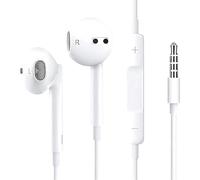 Upgraded Earphones, 3.5mm Jack Wired Earbuds - Mic & Volume Control HiFi Stereo Headset, Noise Cancelling In-Ear Headphones, Heavy Deep Bass Compatible with Galaxy MP3 PC, Laptops & More (1 Pack)