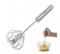 Upgraded Egg Whisk Food-Grade 304 Stainless Steel, Egg Beater, Hand Push Whisk Blender, Egg Beater, Milk Frother, Rotating Push Mixer Stirrer for Whisking, Beating, Stirring