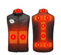 Upgraded Electric Heated Vest for Men Ladies UK Clearance Heated Body Warmer 9 Heating Zones Heated Gilet 3 Adjustable Temperature Heated Waistcoat Lips Printed Heated Clothing for Outdoors Hiking