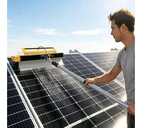 Upgraded Electric Photovoltaic Solar Panel Cleaner - 150W Motorized Brush, 380 RPM, Cuts Cleaning Time by 80%, Wet & Dry, No-Streak for Windows & RV(Corded,7.6M(25ft))