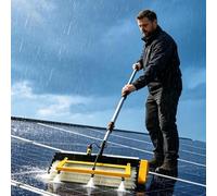 Upgraded Electric Solar Panel Cleaning Kit With 20m Water Pipe 150W, 60cm Rotary Brush,Telescopic Solar Panel Cleaning Brush for Household & Outdoor(Dualpower,7.6M(25ft))