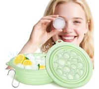 Upgraded Face Bowl for Ice with Built-In Icetray, Collapsible Silicone Face Ice Bath Bowl with S-Hook, Portable Facial Cold Plunge Ice Therapy for Skin Tightening & Acne Relief - Home & Travel(Green)