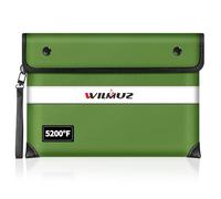Upgraded Fireproof Document Bag 5200°F Heat Insulated,11"x7.7"Waterproof Fireproof Money Bag with Water-resistant Zipper,Fireproof Envelopes for Documents,Cash,Valuables(Green)
