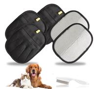 Upgraded Five-Finger Electrostatic Pet Hair Remover Glove for Cats & Dogs Reusable Magic Fur Brush Washable Double Sided Static Pet Hair Fur Remover Tool for Couch, Car Seat, Carpet & Laundry