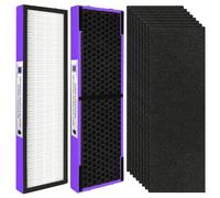【Upgraded】 FLT4850PT HEPA Filter B Pet Replacement for Germ Guardian Air Purifier FLT4825 AC4825 AC4300 AC4800 AC4900 AC4850,2 True H13 HEPA with Activated Carbon Filter+8 Pre-Filters