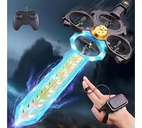 Upgraded Flying Sword RC with Hand Gestures, Dual Gesture & Remote Control, 4 Lighting Modes, Durable ABS Body, 3-Speed Adjustable Flight for Indoor & Outdoor Fun (Bronze)