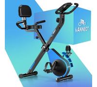 Upgraded Folding Exercise Bike with 16-Level Adjustable Magnetic Resistance, 350LBS Quiet Foldable Indoor Cycling Bike, Fitness Stationary Bike with LCD Display & Large Comfortable Seat Cushion