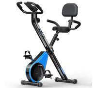 Upgraded Folding Exercise Bike with 16-Level Adjustable Magnetic Resistance, 350LBS Quiet Foldable Indoor Cycling Bike, Fitness Stationary Bike with LCD Display & Large Comfortable Seat Cushion