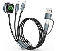 Upgraded for Apple Charger iPhone Charger Cable,3 in 2 for Apple Watch Charger/L Cable/USB C Cable,Travel Essentials Multi Fast Charging Cable Compatible with iWatch Series,iPhone 17-11, for RGB Cable