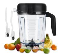 Upgraded For vitamix pitcher 64oz Low-Profile, compatible with vitamix blender cup 750 7500 5200 5000 6300 A3500 vm0102 vm0103 vm0197 E310 with 2 Cleaning Brush