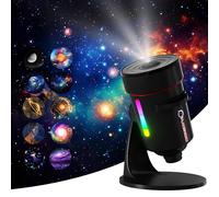 Upgraded Galaxy Projector with 4K HD Effects, 10 Realistic Nebula Modes, Auto Timer & 7-Color Night Light, Wide Ceiling Coverage for Bedroom Home Theater, Black