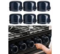 Upgraded Gas Stove Knob Covers Locks for Child Safety, Universal Size Gas Stove Knob Cover with 3M Adhesive, Baby Proof Prevent Accidental-6 Pack