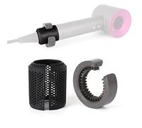 Upgraded Hair Dryer Filter Mesh Replacement for Dyson Supersonic Hair Dryer Outer Filter Cage Compatible with HD01 HD03 HD08 Models with Filter Cleaning Brush (Black)