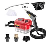 Upgraded Handheld Steam Cleaner,Upgraded Portable Handheld Steamer for Cleaning with Nozzle&Brushes, 2500W 229°F/105°C High Pressure-Tile, Window, Kitchen, Car (Red-Dual Control (Handle+Machine))