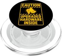 Upgraded Hardware Inside Tech Humor Warning Sign PopSockets PopGrip for MagSafe