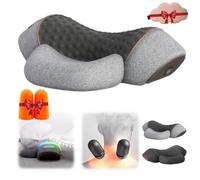 Upgraded Heapls 3 in 1 Neck Massage Pillow New Heapls Neck Massager with Heat & Vibration Neck and Shoulder Massager, Portable Memory Foam Pillows for Body Stretcher Relaxer (Gray*1)