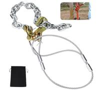Upgraded Heavy-Duty Fence Post Removal Tool with Galvanized Cable & Chain - Works with Jack or Lever to Effortlessly Extract 4x4 Wood Posts for Residential & Agricultural Fence Repair & Replacement