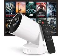 [Upgraded HiFi] Mini Projector 1080P 4K Support, 300 ANSI Lumens Smart OS Video Projector for bedroom with WiFi6 & Bluetooth5.0, Auto Keystone, 180° Rotation for Home Cinema