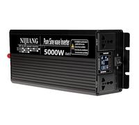 Upgraded High Power 3000W 4000W 5000W 6000W 8000W 12000W Pure Sine Wave Power Inverter 12V 24V 48V 60V 72V DC to 110V 220V AC Converter with LED Display for Car/RV Home Solar System(5000W,24Vto110V)
