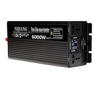 Upgraded High Power 3000W 4000W 5000W 6000W 8000W 12000W Pure Sine Wave Power Inverter 12V 24V 48V 60V 72V DC to 110V 220V AC Converter with LED Display for Car/RV Home Solar System(6000W,12Vto220V)