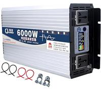 Upgraded High Power Pure Sine Wave Inverter 2200W/3000W/4000W/5000W/6000W/8000W/10000W/12000W/16000W Transformer 12V 24V 48V 60V 72V DC to 110V 220V 230V AC Car Voltage Converter(6000W,12Vto110V)