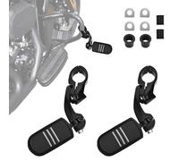 Upgraded-Highway Pegs, 1.25" Highway Footpegs Aluminum Short Angled Fit For 1''&1.25''(25/32mm) Crash Bars Compatible with Harley Road Electra Glide Road King Street Glide Softail Dyna Sportster Black