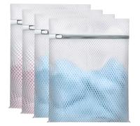 Upgraded Honeycomb Mesh Laundry Bags, 12 x 16 Inch Durable Laundry Bags With Sturdy Zipper for Delicates, Protect Clothes in Washing Machine(4 Packs)
