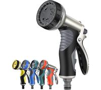 Upgraded Hose Pipe Spray Gun Heavy Duty Metal Garden 9 Adjustable Patterns Garden Hose Nozzles Spray Gun High Pressure Hose Nozzle Black Gold Color