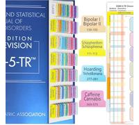 Upgraded Index Tabs for DSM-5-TR 2022, 94 Printed DSM-V-TR Tabs, 100 Tabs in Total, with Alignment Guide & Disorders Description Sheet for The Diagnostic and Statistical Manual of Mental Disorders
