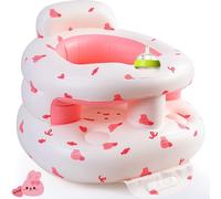 Upgraded Inflatable Baby Seat with Safety Guardrails, Thicker Sit Me Up Floor Seat for Baby Chair Sit Me Up, Blow Up Baby Chair Built in Air Pump for Babies 3-36 mth
