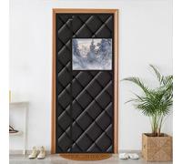 Upgraded Insulated Magnetic Blackout Door Curtain Thickened Thermal Soundproof Door Cover for Winter Cotton Fabric Temporary Garden Door Size W85*H200.