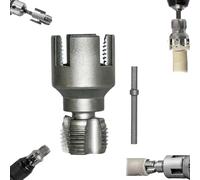 Upgraded Integrated PVC Pipe Threader Kit, Precision 1/2" 3/4" 1" Internal External Rethreading Tool with Hardened Alloy Steel Teeth, Anti-Slip Drill Powered Threading Tool for Plastic Pipes (3/4")