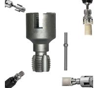 Upgraded Integrated PVC Pipe Threader Kit, Precision 1/2" 3/4" 1" Internal External Rethreading Tool with Hardened Alloy Steel Teeth, Anti-Slip Drill Powered Threading Tool for Plastic Pipes (1/2")