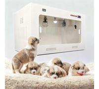 Upgraded Intelligent Puppy Kitten Incubator,Large Pet Brooder Nursery with Heating Mat Air Circulation Fan,Features LED Light and Safety Design for All Small Critters White-60*50*50cm