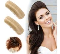 Upgraded Invisible Hair Pad by 2025, Natural Fluffy Hair Clip for Volume & Styling, Gold (2 Pack)