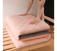 Upgraded Japanese Futon Mattress Tatami Mat,Single/Twin/Queen/King Size Folding Floor Mattress,Portable Travel Camping Mattress (Pink,180x200cm)