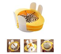 [Upgraded] Jawbush 3 in 1 Egg Slicer with Metal Blades for Hard Boiled Eggs & Soft Fruits, Stainless Steel Hard Boiled Egg Cutter, Heavy Duty Strawberry Mushroom or Ham Slicer, Dishwasher Safe