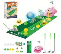 Upgraded Kids Toy Golf Set with Automatic Ball Returner,Led Light Up Golf Balls,3 Clubs,Putting Mat,3-5 Toddler Mini Golfs Games,Indoor Outdoor Sport Toys Gifts for Aged 3 4 5 6,Golfs Game