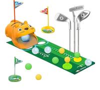 Upgraded Kids Toy Golf Set with Dinosaur Automatic Ball Returner, Led Light Up Golf Balls, Mini Golf Toy for 3-8 Toddler, 3 Clubs, Putting Mat, Indoor Outdoor Sport Toys Gifts for Boys Girls Aged 3+