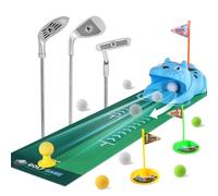 Upgraded Kids Toy Golf Set with Tiger Automatic Golf Returner, 4 Led Glowing Balls, 3 Durable Clubs for 3-7 Toddler Mini Golf Games, Indoor Outdoor Sports Toys for Boys Girls