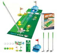 Upgraded Kids Toy Golf Set with Tiger Automatic Golf Returner, Led Light Up Golfballs, 3 Clubs, Putting Mat, 3-5 Toddler Mini Golfs Games, Indoor Outdoor Sport Toys Gifts for Boys Girls 3+ (D)