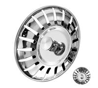 Upgraded Kitchen Sink Plug Strainer Stainless Steel Strainers Sink Plugs Replacement Drain Stopper for Food/Hair Catcher - UK Sinks Hole Diameter (78mm)